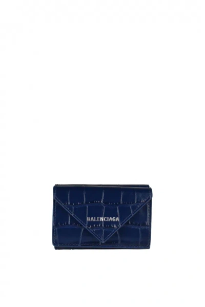 Balenciaga Paper Wallet In Blue