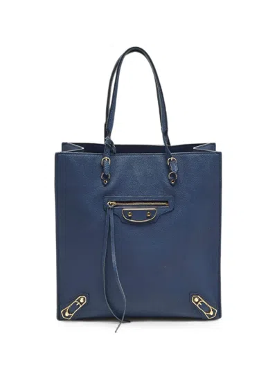 Pre-owned Balenciaga Papier A5 Tote Bag In Blue