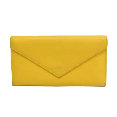 Pre-owned Balenciaga Papier Yellow Leather Wallet  ()