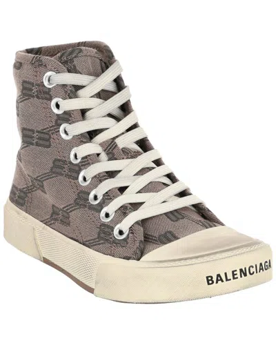 Balenciaga Paris Bb Monogram High-top Sneaker In Gray