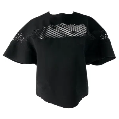 Pre-owned Balenciaga Paris Black Cropped Top, Size 40