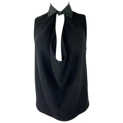 Pre-owned Balenciaga Paris Black Sleeveless Top Blouse, Size 38