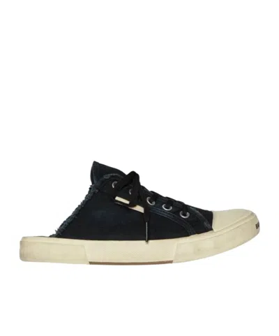 Balenciaga Paris Flat Mules In Black
