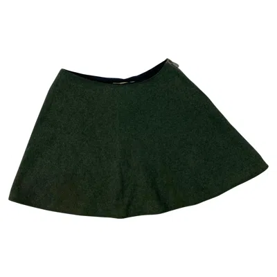 Pre-owned Balenciaga Paris Green Wool Mini Skirt, Size 36