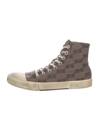Pre-owned Balenciaga Paris High Sneakers In Neutral