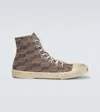 Balenciaga Paris High Top Sneakers In Dark Mink Grey/brown