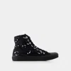 Balenciaga Paris Embellished High-top Sneakers In Black