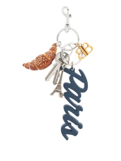 Balenciaga Paris Keyring In Blue