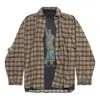 Balenciaga Distressed Check Layered Shirt In Brown