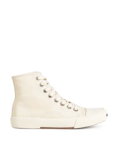 Balenciaga Paris Logo High-top Sneakers In Metallic