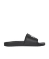 Balenciaga Paris Logo Pool Slides In Black