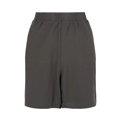 Pre-owned Balenciaga Paris Logo Sweat Shorts 'warm Grey/black' | Women's Size Xl In Gray