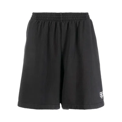 Pre-owned Balenciaga Paris Logo Sweat Shorts 'washed Black/white' | Women's Size Xxs