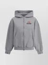 Balenciaga Grey Zip-up Sweatshirt I Love Paris Women