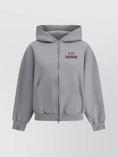 BALENCIAGA PARIS LOVE MÉLANGE HOODIE POCKETS