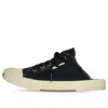 Balenciaga Paris Mules 'black Destroyed Cotton And White Rubber'