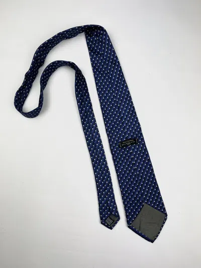 Pre-owned Balenciaga Paris Pour Homme Cravatte 100% Silk Tie In Blue