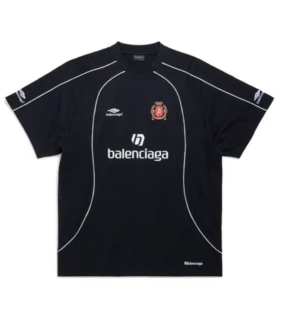 Pre-owned Balenciaga Paris Soccer Tshirt In Black
