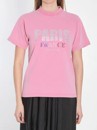 BALENCIAGA PARIS STRASS T-SHIRT