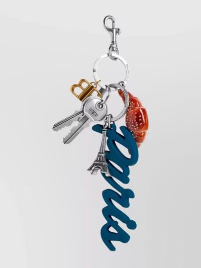 Balenciaga Paris Tourist Croissant Charm/keychain In Blue