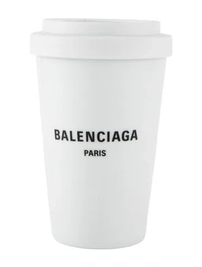 Pre-owned Balenciaga Paris Travel Cup In White
