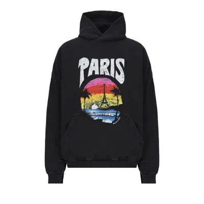 Pre-owned Balenciaga Paris Tropical Oversized Hoodie 'faded Black/white' | Women's Size 3