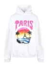 Balenciaga Paris Tropical Round Hoodie In White