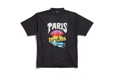 Pre-owned Balenciaga Paris Tropical T-shirt Medium Fit Black