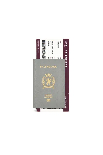 Balenciaga Pass Lo Wallet In Gray