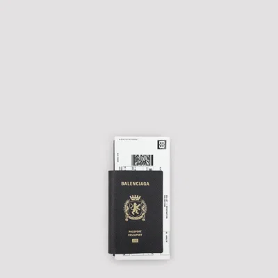 Balenciaga Passport Calf Leather Long Wallet In Black