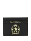 Balenciaga Crest-print Passport Cardholder In Black