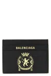 Balenciaga Travel Document Card Holder With Embossed Design In Black