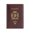 Balenciaga Passport Leather Long Wallet In Burgundy Red