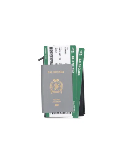 Balenciaga Passport Holder With Document Slots In Grey