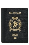 Balenciaga Passport Matte Soft Leather Phone Holder In Black