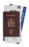 Balenciaga Passport Leather Wallet In Burgundy