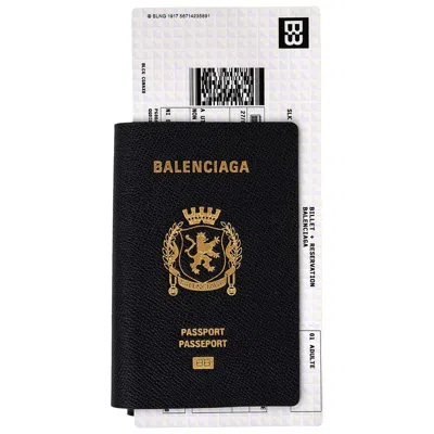 Pre-owned Balenciaga Passport Long Wallet 1 Ticket 'black'