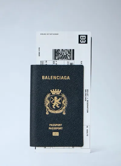 Balenciaga Passport Long Wallet 1 Ticket In Black
