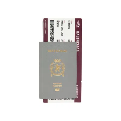 Pre-owned Balenciaga Passport Long Wallet 1 Ticket 'grey' | Men's Size Onesize In Gray