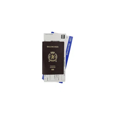 Pre-owned Balenciaga Passport Long Wallet 'passport Burgundy' In Red