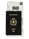 Balenciaga Passport Matte Soft Leather Phone Holder In Black