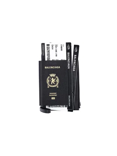 Balenciaga 'passport' Smartphone Holder In Black