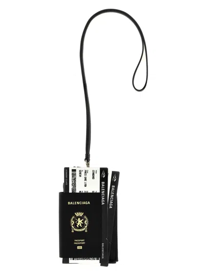 Balenciaga Passport Phone Holder Card Holder In Brown