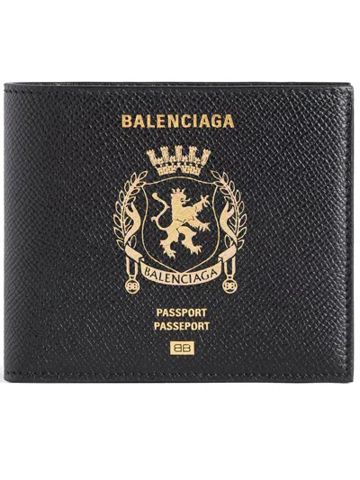 Balenciaga Passport Square Folded Wallet Accessories In Black