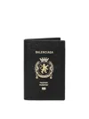 Balenciaga Passport Matte Soft Leather Phone Holder In Black