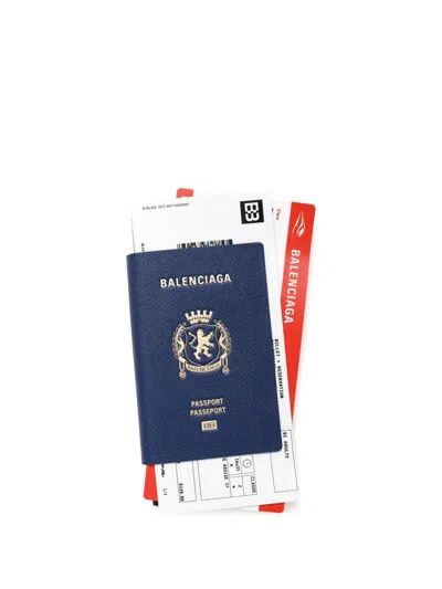 Balenciaga Passport Long Wallet In Blue