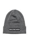 Balenciaga Bal Patch Beanie In Gray