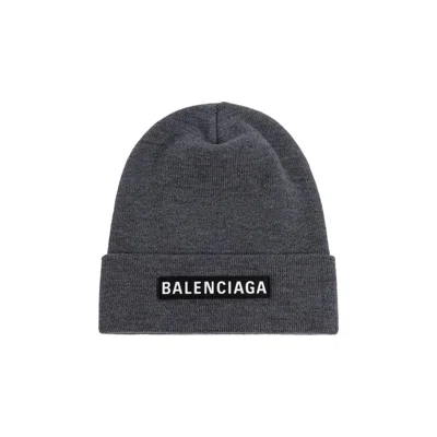 Pre-owned Balenciaga Patch Beanie 'grey' | Men's Size 2 In Gray