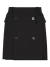 Balenciaga Patch-pocket Button Mini Skirt In Black