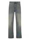 Balenciaga Loose Washed Jeans In Blue/grey/yellow In Blue